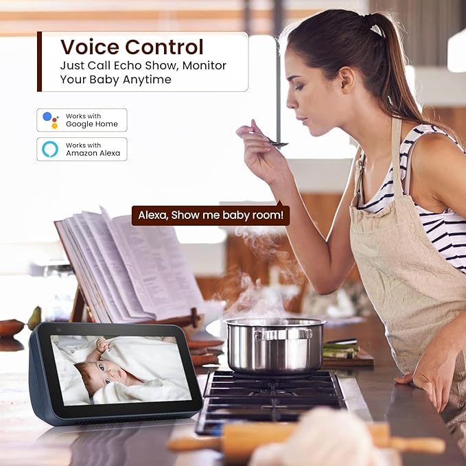 2 Pack Indoor Camera, Baby/Pet/Elderly Security Cameras, AI Motion Detection, 24/7 Recording, Night Vision, Compatible with Alexa & Google Assistant, SD Card & Cloud Storage, 2.4GHz WiFi