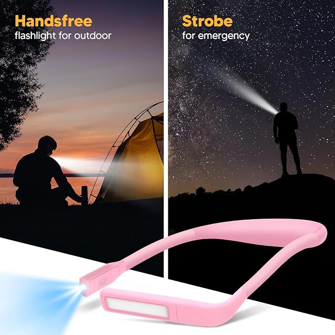 Neck Booklight for Reading in Bed at Night, Pink Light Knitting Accessories Sewing Supplies Stocking Stuffers for Teen Girls College Students Christmas Birthday Gifts for Women Mom Wife Nurse Present