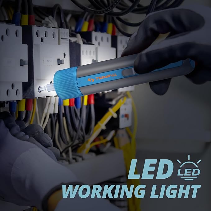 Tilswall 4V Cordless Electric Screwdriver 25pc S2 Steel Bits,Blue Mini Power Screwdriver with 4-Level Torque Control,10N.m/260 RPM,2200mAh Battery & USB-C Charging,for DIY and Home Repairs