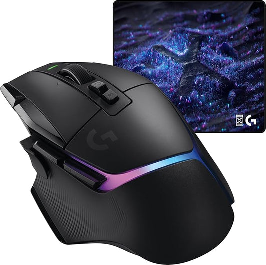 Logitech G502 X Plus Lightspeed Wireless RGB Gaming Mouse and G640 SE Large Cloth Gaming Mouse Pad (460 x 400 x 3 mm) - Black