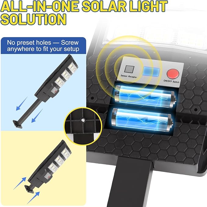 Solar Lights Outdoor Waterproof 2 Pack, Flood Lights Motion Sensor Solar Powered, Dusk to Dawn Outdoor Lighting Remote Control, Street Security Wall Lamp Exterior for Yard Patio Garden Outside