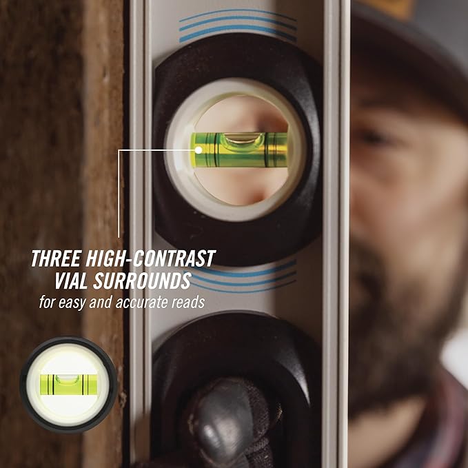 CHANNELLOCK 48-Inch, Professional-Grade Aluminum I-Beam Level with 3 Vials, 5100-0048