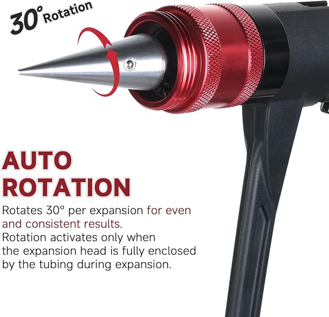 PEX Auto Rotation Expansion Tool Kit with 4 Matte Nickel Plated Heads (3/8", 1/2", 3/4", 1") – Efficient and Reliable PEX-A Expander Tool Set with Pipe Cutter Meets ASTM F1960 Standard