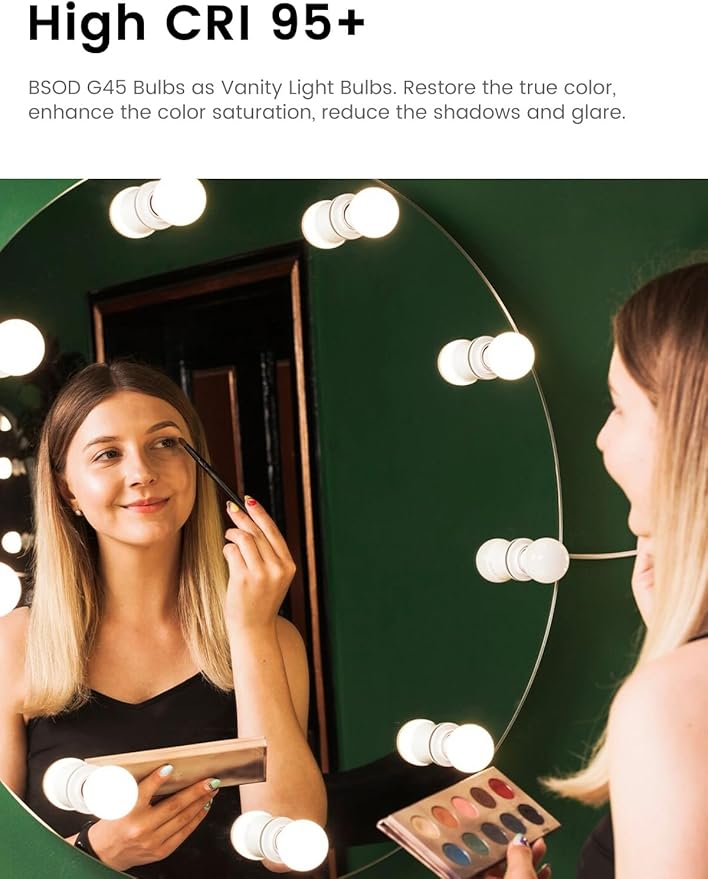 G45 LED Refrigerator Light Bulb - 40W Equivalent, 5W, 6000K Daywhite, 95+ CRI, E26 Base, Waterproof IP44 - Full Spectrum for Kitchen, Freezer, Bathroom, Office, Vanity, and Indoor Plants