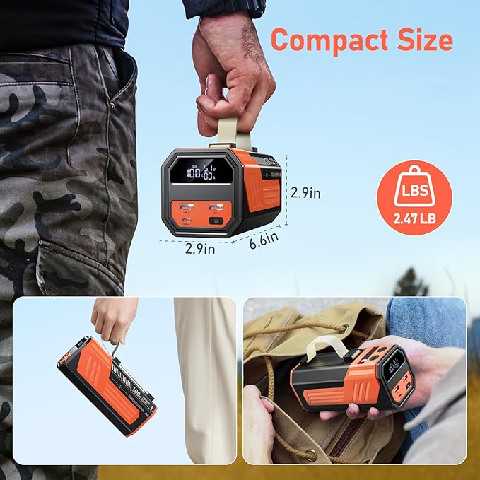 Laptop Power Bank,70,000mAh Portable Charger with 100W USB-C Ports, Built-in and Retractable Cables,100W Input, Fast Charging for MacBook Pro/Air/iPhone 16/iPad Pro/Galaxy S25 Ultra and More