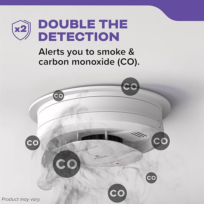 Kidde Hardwired Smoke & Carbon Monoxide Detector, 10-Year Battery Backup, Interconnectable LED Warning Light Indicators, 30CUA10