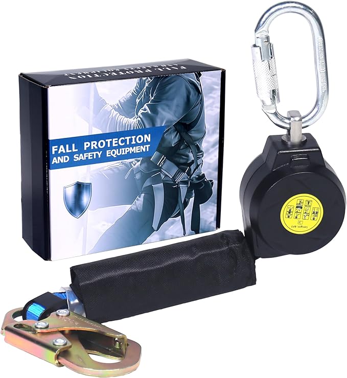 6FT Self Retracting Lifeline Fall Protection Retractable Lanyard, Fall Arrest Safety Yoyo for Construction Industrial - OSHA/ANSI Compliant (Small Hook)