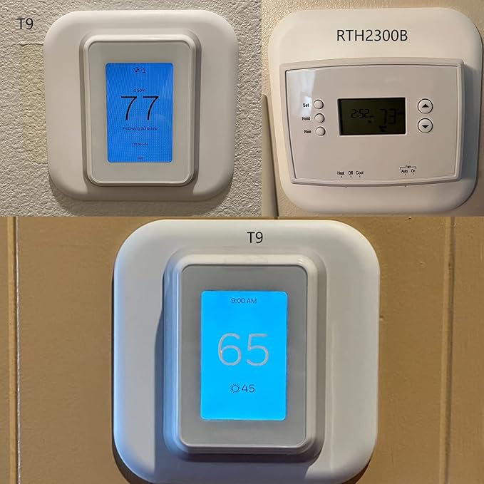 THP2400A1080 Large Cover Plate & Electrical Box Adaptor for T-Series Thermostats, White (4)