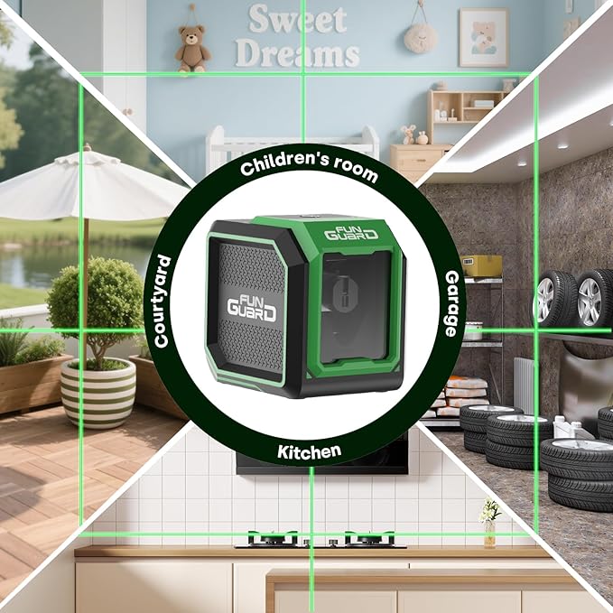 Green Laser Level with Self-leveling& Manual Mode Horizontal and Vertical Lazer Level with 360°Magnetic Bracket, 2xAA Batteries for Construction Home Decoration DIY etc.