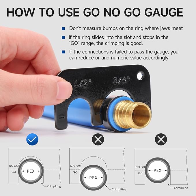 iCrimp Combo Pex Pipe Crimping Tool Kit for 1/2 and 3/4-inch Copper Ring, meets ASTM 1807, Copper Ring Crimper, Removal Tool and Pex Tubing Cutter