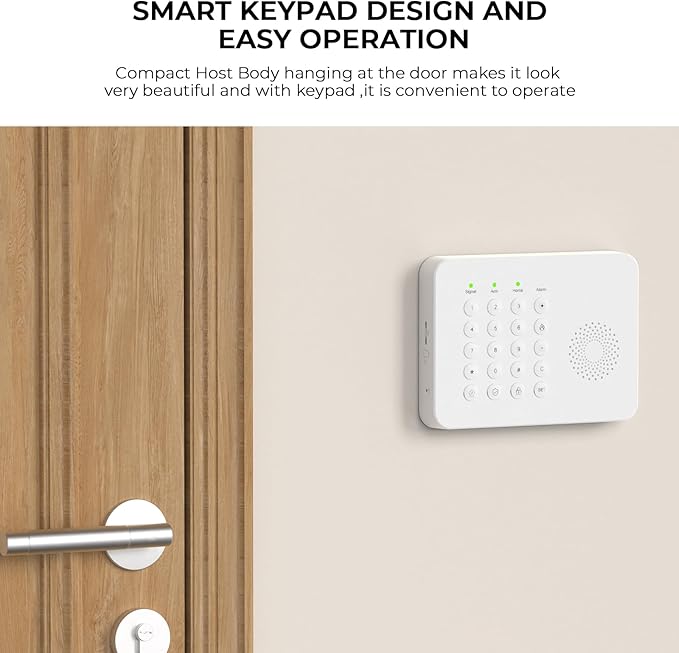 Home Alarm System,Wireless Home Security System with Door and Motion Sensors,5 Piece Alarm Kits,4G SMS/Phone App Instant Alerts,24/7 Professional Monitoring for Villa,Apartment,Kids Safety