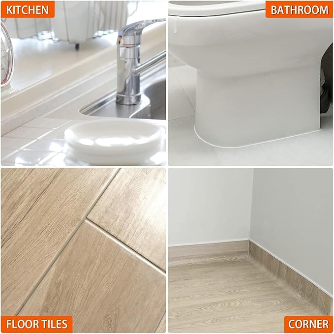 THINKWORK Caulking Tool Kit, 4 in 1 Caulk Remover Tool, Stainless Steel Caulk Tool for Kitchen Bathroom Window Sink Tile Joint, Orange