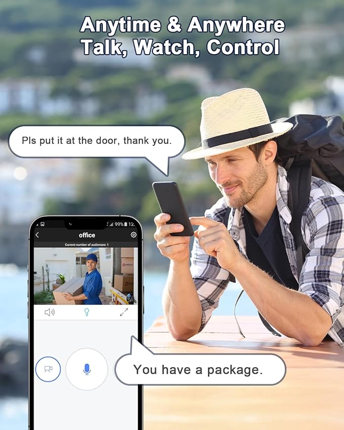 ZHXISND 5MP 10CH Home Security Camera System Outdoor, 5G/2.4G WiFi 4K Surveillance 10" Monitor with 1TB HDD for 24/7 Recording, Auto-Tracking, Color Night Vision, DC Power Plug-in, 0 Monthly Fee