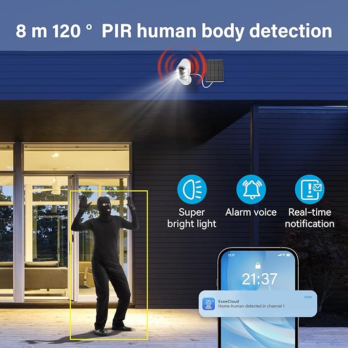 4MP Wireless Security Camera System with 10" LCD Monitor & 64G Card, Outdoor/Indoor WiFi Home Surveillance 24/7 Recording Motion Detection Color Night Vision Two-Way Voice Expandable 10CH