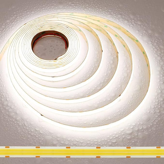 JOYLIT 24V COB LED Strip 16.4ft Dual Row IP65 Waterproof 1005lm/ft Ultra Bright CRI 95+, UL Premium 5000K Day White 125W 960LEDs/M High Density Adhesive Tape Light for Commercial, Industrial, Home