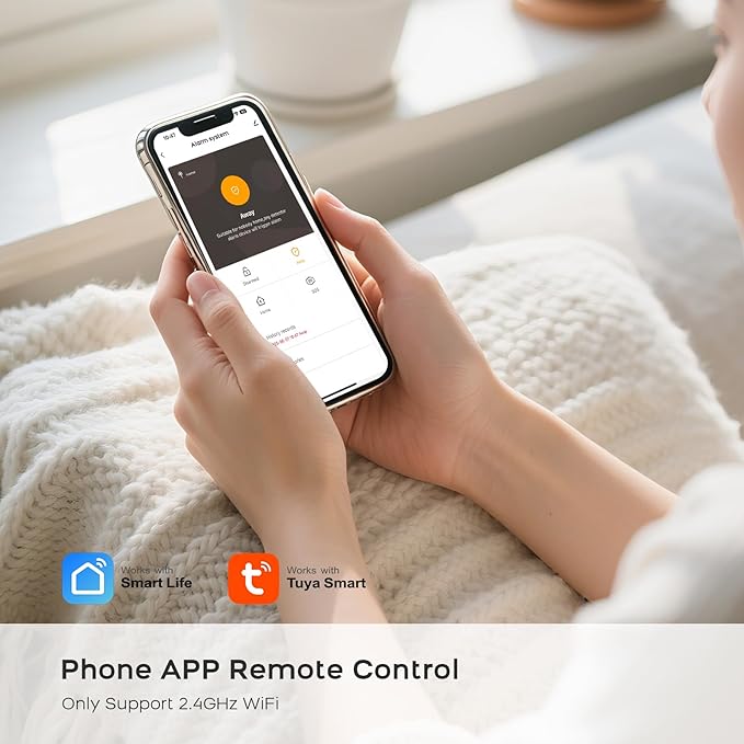 2025 WiFi Wireless Home Alarm System - 4.3-inch Touch Screen, 10-Minute Installation, 8 Door & Window Sensors + 4 Motion Sensors, APP Remote Control, Compatible with Alexa, No Monthly Fee