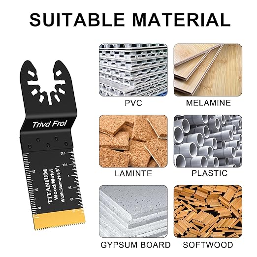 45PCS Oscillating Saw Blades, Professional Multitool Blades for Wood Nails Metal Plastics, Quick Release Multi Tool Blades Kits Fit Dewalt Milwaukee Ryobi Bosch Fein Porter Genesis