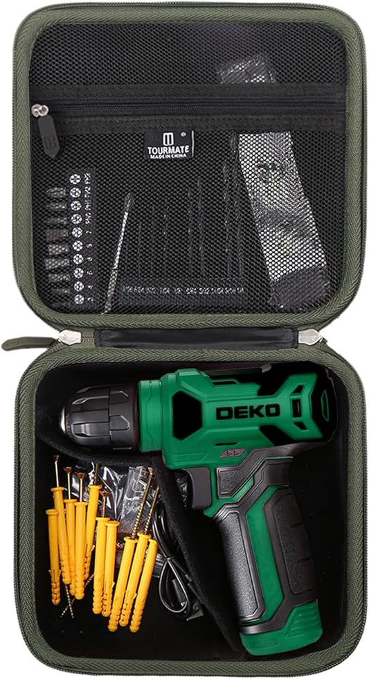Storage Case for DEKOPRO 8V/COMOWARE/PULITUO/PULITUO Cordless Drill - Drill Bit Set Hard Case, Carrying Case (Box for Sale) (Army Green)