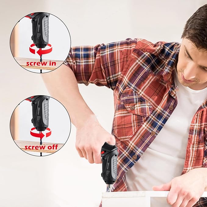 47 in 1 Electric Screwdriver Cordless Drill Rechargeable Set 3.6V Li-ion 3.5N·m Max Torque Electric Rotatable with Case LED Light Screwdriver Multi-Angle Work balck for Home Office DIY Tools