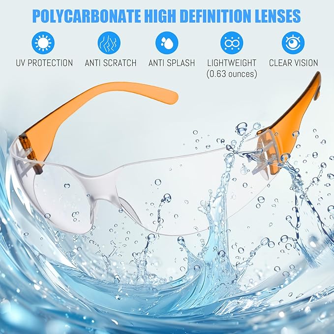 Kanayu 48 Pack Kids Protective Safety Glasses Bulk Kids Safety Goggles Scratch Impact Resistant Goggles Eyewear