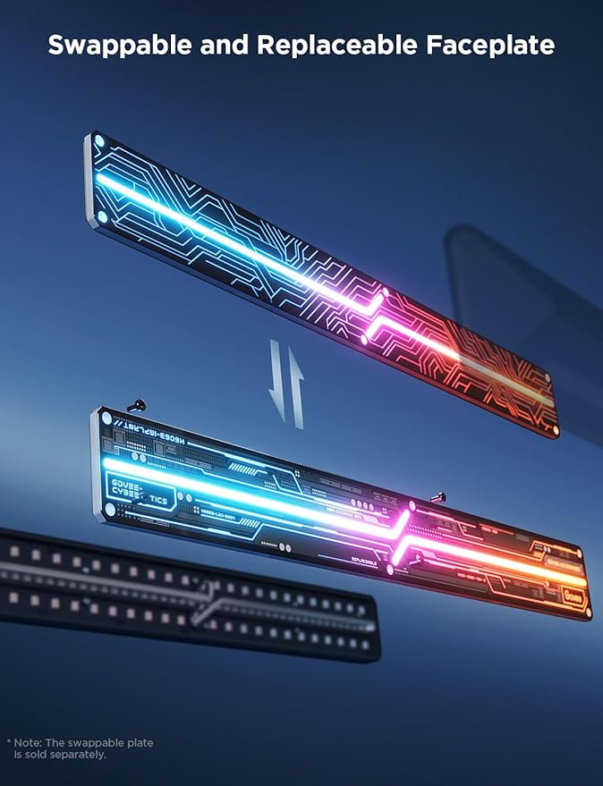 Govee Gaming Wall Light, RGBIC Glide Wall Light, Work with Matter, Alexa and Google Assistant, DIY Customized LED Wall Lighting Effects and Shapes, Gaming Lights for Gaming Room