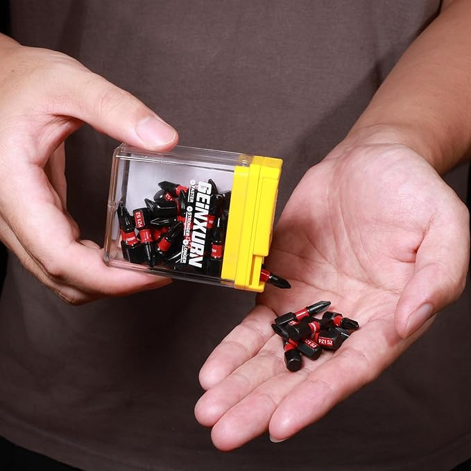 Impact Pozi Screwdriver Bits Set,90 Pcs 1" Magnetic (PZ1/PZ2/PZ3) S2 Steel Multi Driver Bits and 1Pcs Bit Holder with Storage Colorful Box