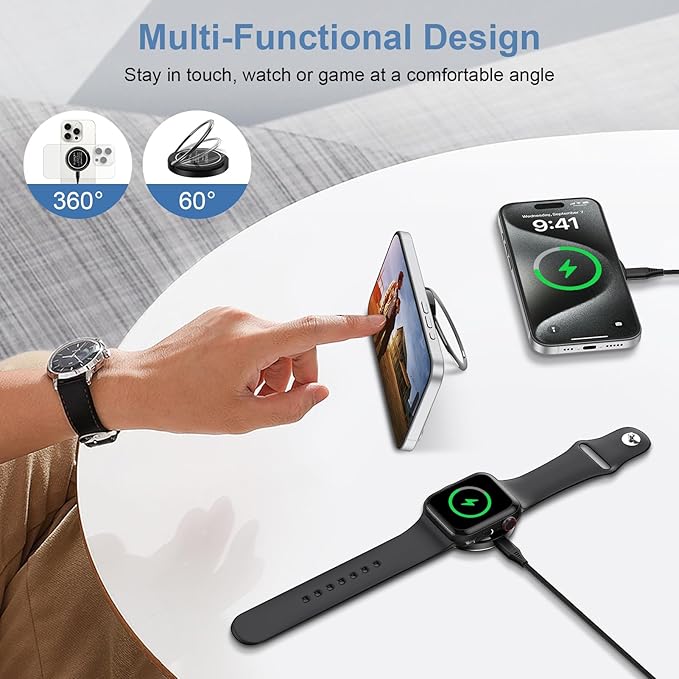 Samsung S25 Ultra Wireless Charger Fast Charging Pad Magnetic Charger for Samsung Galaxy S25 Plus/S24 Ultra/S23/S22/S21/S20/S10,2Pack 15W Wireless Fast Charger Stand for iPhone 16 Pro Max/15/14/13/12