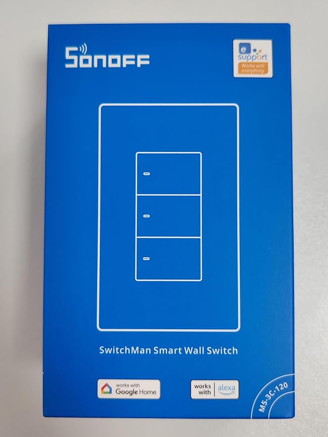 SONOFF Smart Light Switch, 2.4GHz WiFi, Neutral Wire Required Interruptor Inteligente, Voice Control with Alexa and Google Home, M5 3C