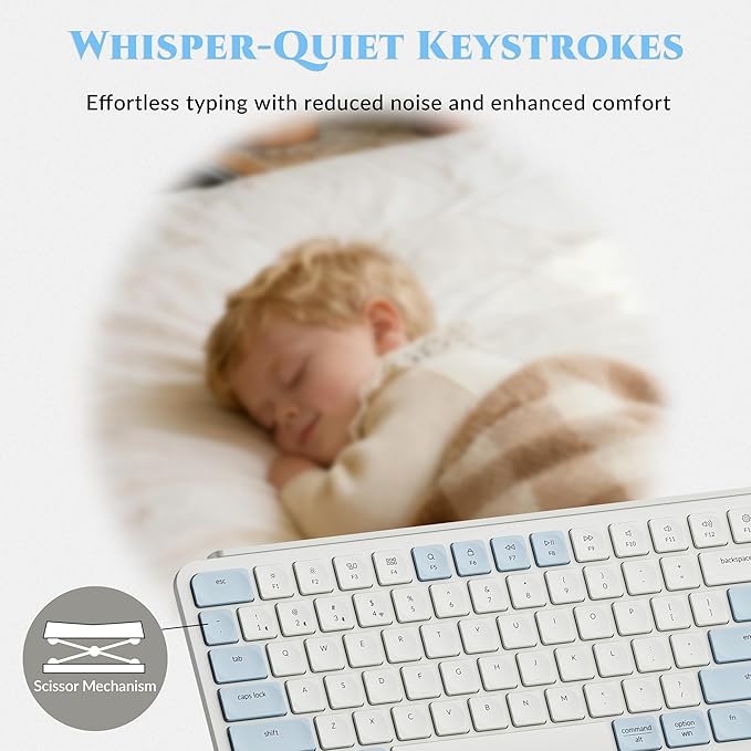 Keychron B6 Pro Full-Size Ultra-Slim Wireless ZMK Custom Keyboard, Triple-Mode 2.4 G/Bluetooth 5.2/Wired Programmable, Lightweight Quiet Key with Numeric Keypad for Mac/Windows, Retro Blue