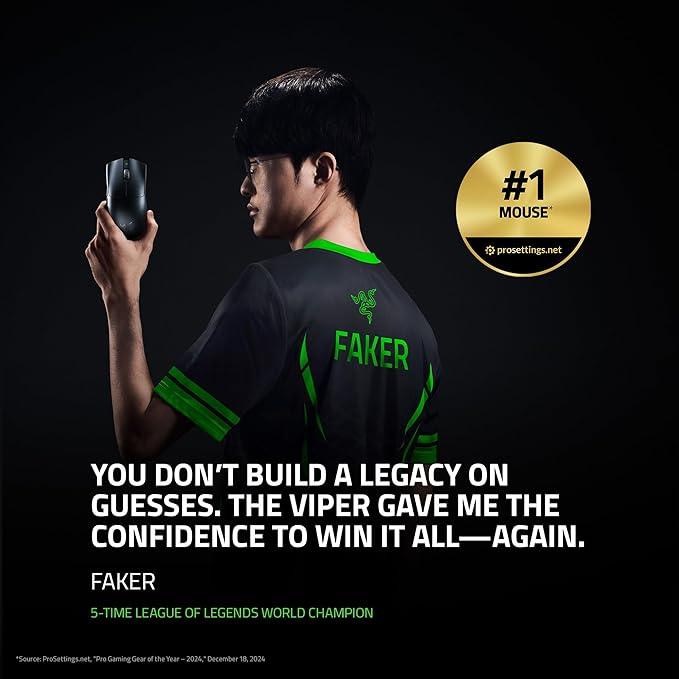 Razer Viper V3 Pro Wireless Esports Gaming Mouse: Symmetrical - 55g Lightweight - 8K Polling - 35K DPI Optical Sensor - Gen3 Optical Switches - 8 Programmable Buttons - 95 Hr Battery - White