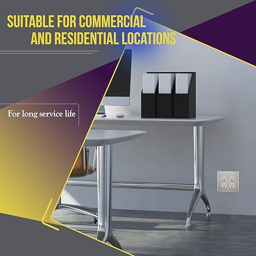 ENERLITES Duplex Receptacle Outlet, Tamper-Resistant, Residential Grade, 3-Wire, Self-Grounding, 2-Pole,15A 125V, UL Listed, 61580-TR-LA-10PCS, Light Almond (10 Pack)