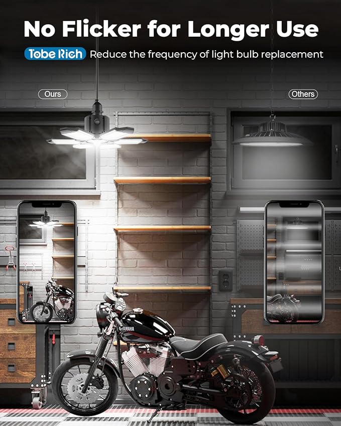 Motion Sensor Garage Light 20000LM - 3 Mode Switch, 6500K Daylight Motion-Activated LED Shop Light for Garage, Workshop, Utility Room, Basement (1 Pack)