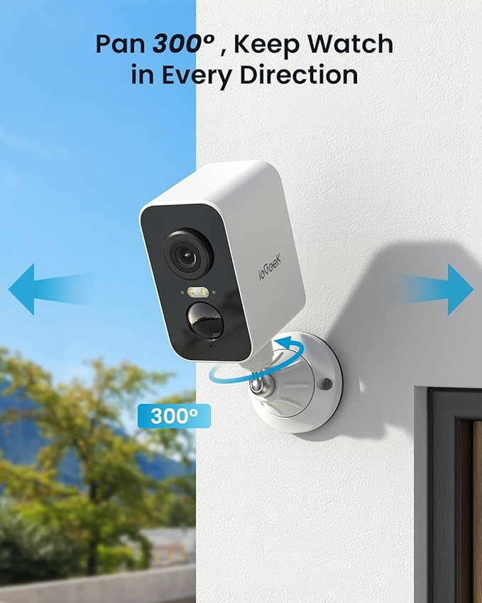 ieGeek 4G LTE Cellular Security Camera Wireless Outdoor, No WiFi Solar Powered Camera, Off Grid Security Camera with SIM Card, 2K Color Night Vision, PIR Motion Sensor, Magnetic Install, 2-Way Audio