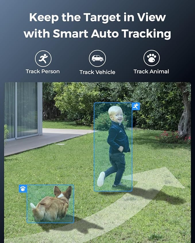 REOLINK 4K PTZ Wi-Fi 6 Security Camera System, 4pcs WiFi Cameras Outdoor with 10X Digital Zoom, Motion Track, Smart Detection, Color Night Vision,16CH Wi-Fi NVR with 2TB HDD, RLK12-800WPT4