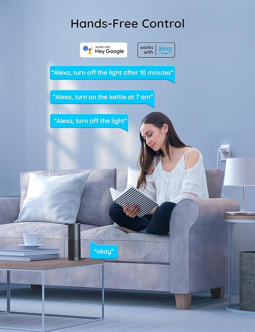 Govee Smart Plug 15A, WiFi Bluetooth Outlets 2 Pack Work with Alexa and Google Assistant, WiFi Plugs with Multiple Timers, Govee Home APP Group Control Remotely, No Hub Required, ETL&FCC Certified