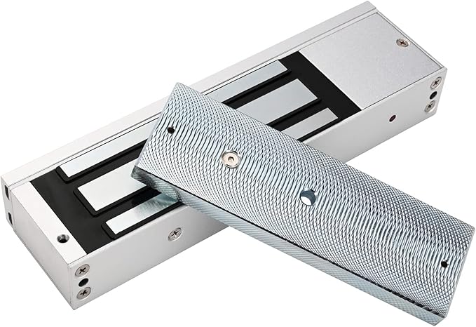 Mag Lock 1200LBS Holding Force Electromagnetic Commercial Lock 12V LED Indicator When Closed NO/NC Options,for Access Control System with Aluminum L&Z Brackets (W-1200LBS Lock+Z L Bracket)