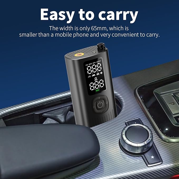 Tire Inflator Portable Air Compressor(Up to 150PSI), Cordless Air Pump with LED Display Digital Tire Pressure Gauge for car,Motorcycle, Bike,Basketball,Football