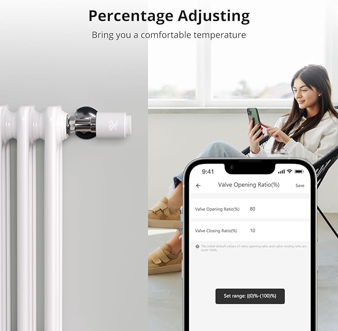 SONOFF Zigbee Thermostatic Radiator Valve, Smart Thermostatic Radiator Supports App Remote Control and Timing, Zigbee 3.0 Hub Required, Compatible with Amazon Alexa/Google Home.