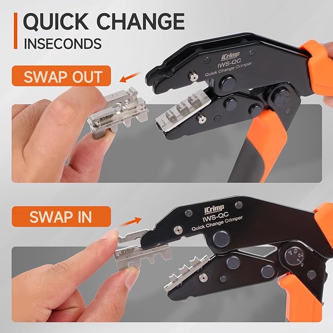 iCrimp Rachet Crimping Tool for Solar Terminals, AWG 14-10 Wire Crimper, Electrical Crimp Tool, X2546B Jaws
