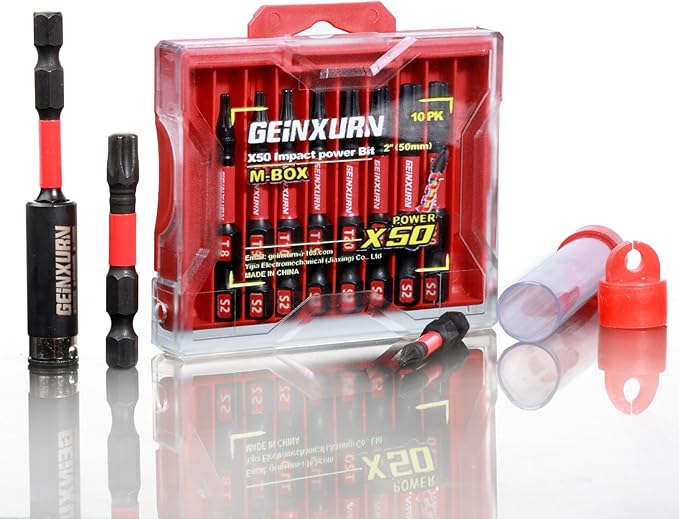 20Pieces 2 In. (T7-T40) Screwdriver Bit Set,Impact Magnetic Multi-Torx Head Bits, S2 Alloy Steel Security Star Bits with 1Pc Impact Bit Holder and Storage M-Box