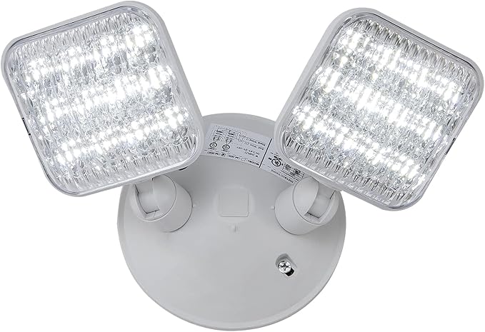 GZRUIYANG Emergency Remote Head Lighting, Double Square Head Emergency Light, UL Listed, Multi Voltage 3.6 to 24 Volt Input, 2 * 3 Watts, 180 Lumen, No Battery Inside