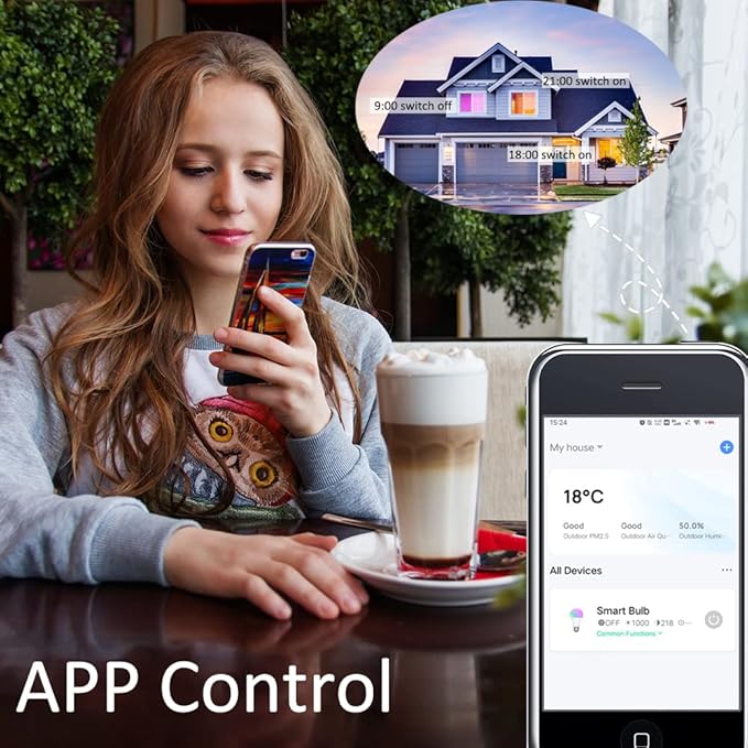 DOGAIN A15 Small Smart Light Bulbs, RGB Color Changing Light Bulb Compatible with Alexa Google Home, E12 Base Led Bulb WiFi Dimmable 500LM Christmas Lights 6W=40W Equivalent(Only 2.4Ghz 3 Pack