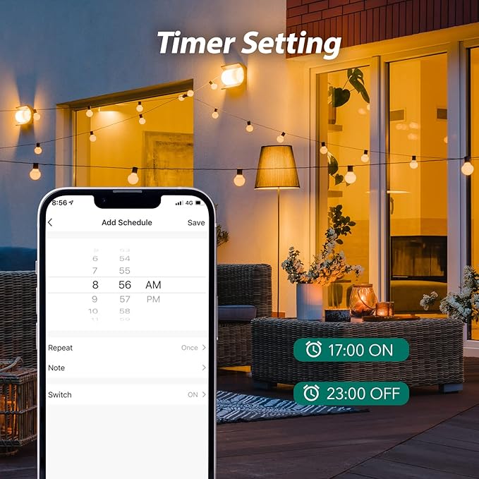 HBN Outdoor Smart Plug,Wi-Fi Heavy Duty Outlet with 3 Independent Outlets,Compatible with Alexa and Google Assistant,IP44 Waterproof,Voice & APP Control Outlet,No Hub Required,ETL Listed