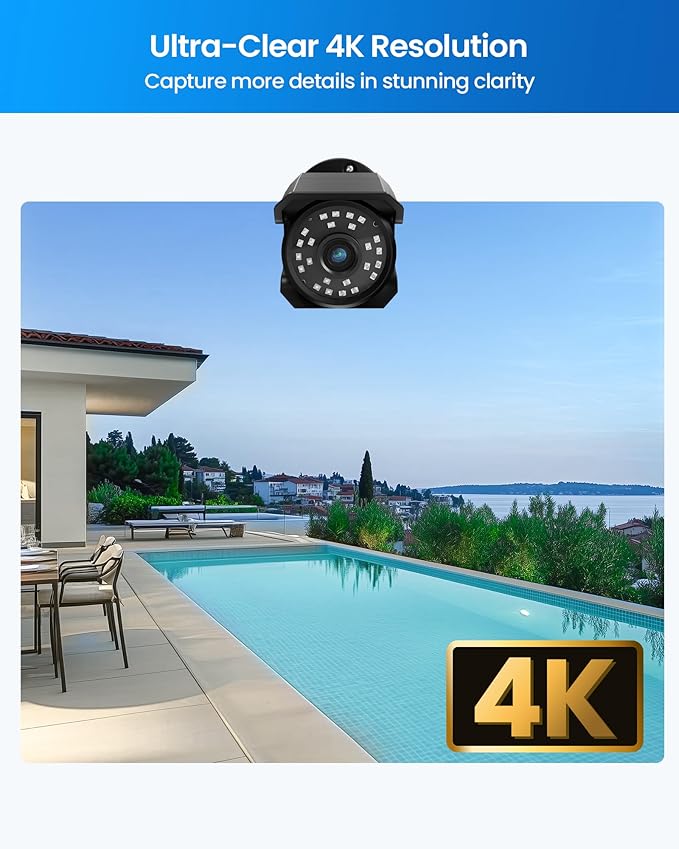 ZOSI 4K 8CH PoE Security Camera System (16CH Expandable), H.265+ 8CH NVR with 2TB HDD for 24/7 Record, 8 x 8MP PoE IP Cameras Outdoor Indoor, Human Detection, One-Way Audio, 100ft IR Night Vision