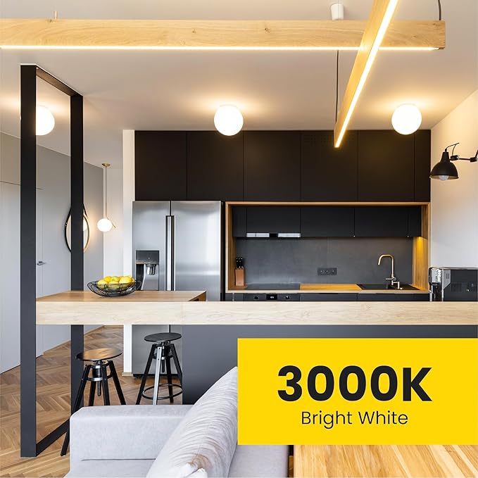 Feit Electric A19 LED Light Bulb, 60W Equivalent, Non Dimmable, 800 Lumens, E26 Medium Base, 3000k Bright White, CRI 90, 10 Year Lifetime, UL Listed, Damp Rated, 10 Pack, OM60/930CA10K/10