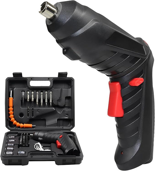 Cordless Electric Screwdriver, 4.2V Rechargeable with 47-Piece Bit Set, 3.5Nm Power, 2-Position Handle, LED Light