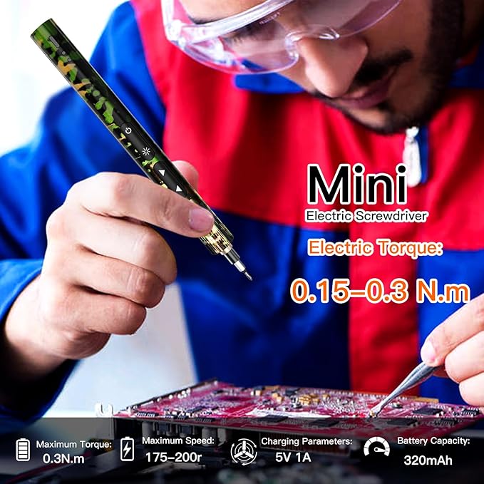 Electric Screwdriver Set 78 in 1 - Mini Precision Screwdriver With 70 Bits, Rechargeable Power Screwdriver Kit for Electronics - Green