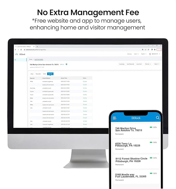 Veise VE07-L Fingerprint Smart Locks for Front Door with 2 Lever Handle Set, App Control, Keyless Entry, Electronic Digital Keypad Deadbolt, Auto Lock, Waterproof, Easy to Install, Matte Black