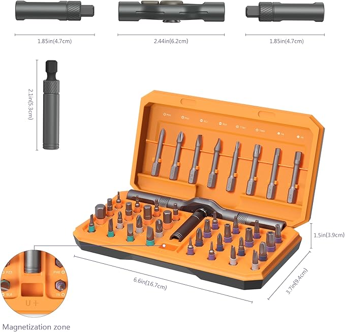 JXTZ Ratchet Screwdriver Set, 42 in 1 Magnetic Screwdriver Set with Ratchet Handle, DIY Multi Bit Magnetic Drive Set, Repair Tool for Home Appliances Bicycle Motorcycle