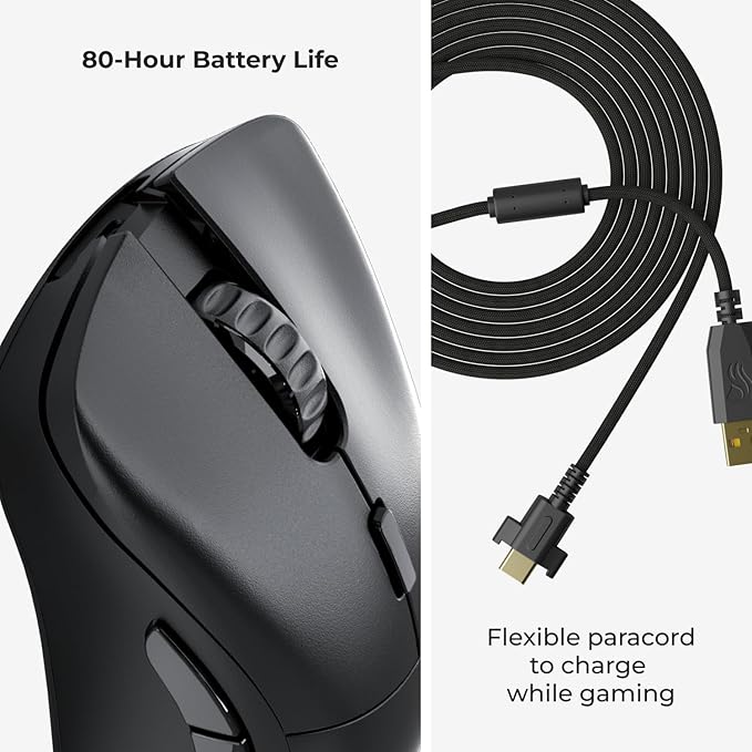 Glorious Gaming Model D 2 PRO Wireless Gaming Mouse - 2.4GHz Wireless 1ms delay, 100M clicks, 60g Ultralight, Long Battery Life, 26K DPI BAMF 2.0 Sensor, Ergonomic, 6 Buttons, PTFE Feet